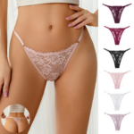 Tanga en dentelle florale à cordons (lot de 6)