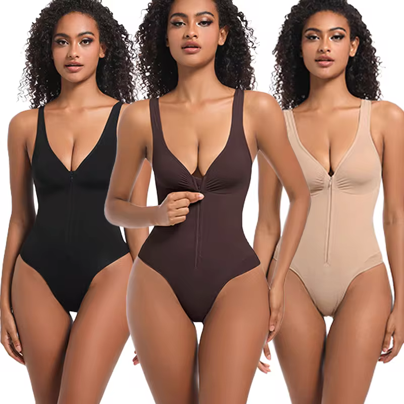 1.avif Body Sculptant Sans Couture avec Zip Frontal (1 Acheté = 1 Offert) – Image 1