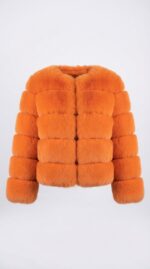 Veste courte en fausse fourrure à étages pour femme - vista 14