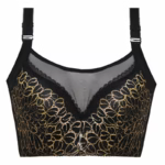 Tanga en dentelle florale à cordons (lot de 6) en noir - vue latérale
