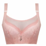 Tanga en dentelle florale à cordons (lot de 6) en rose poudre - vue arrière